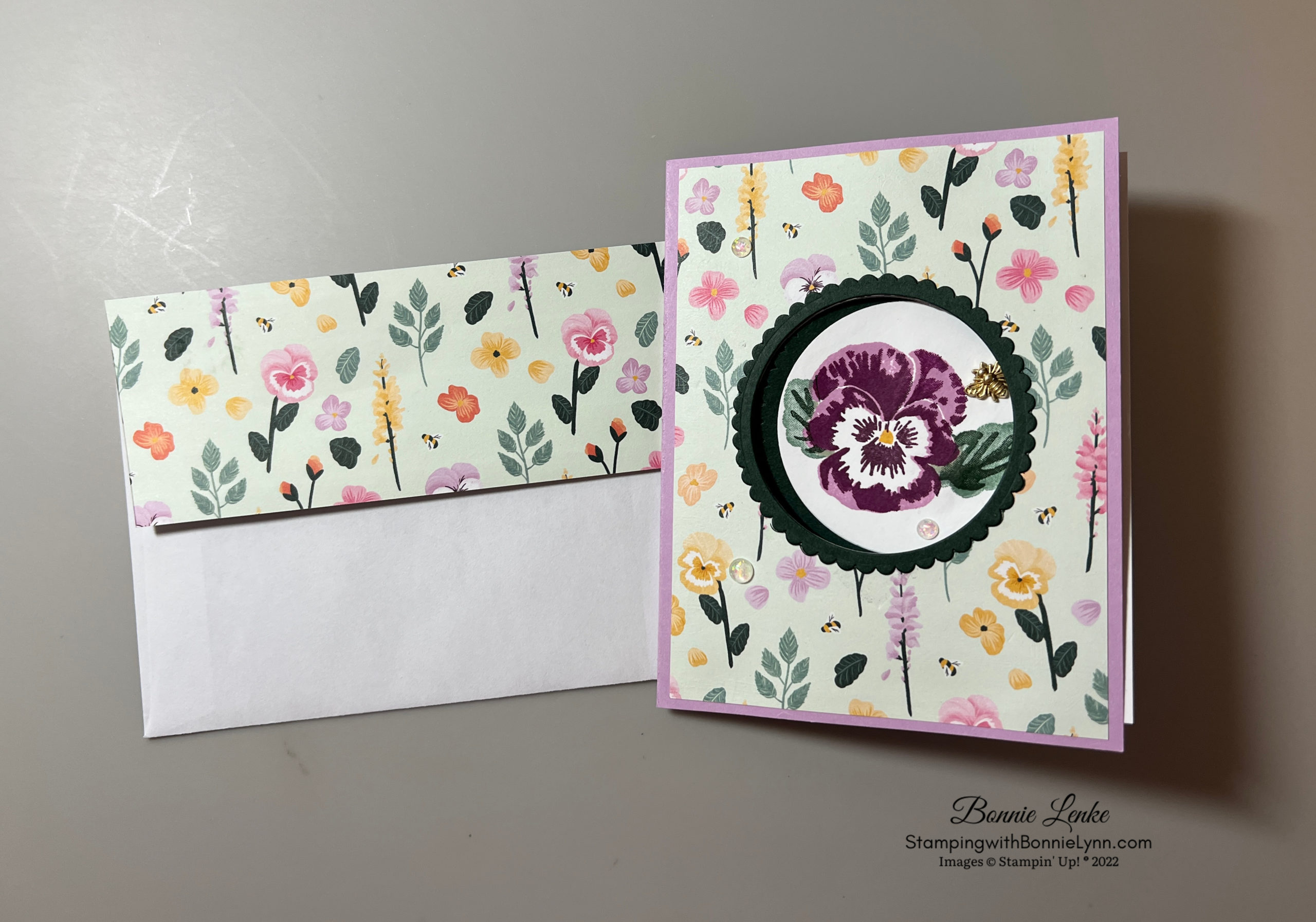 PANSY PATCH ACCORDIAN PULL OUT CARD