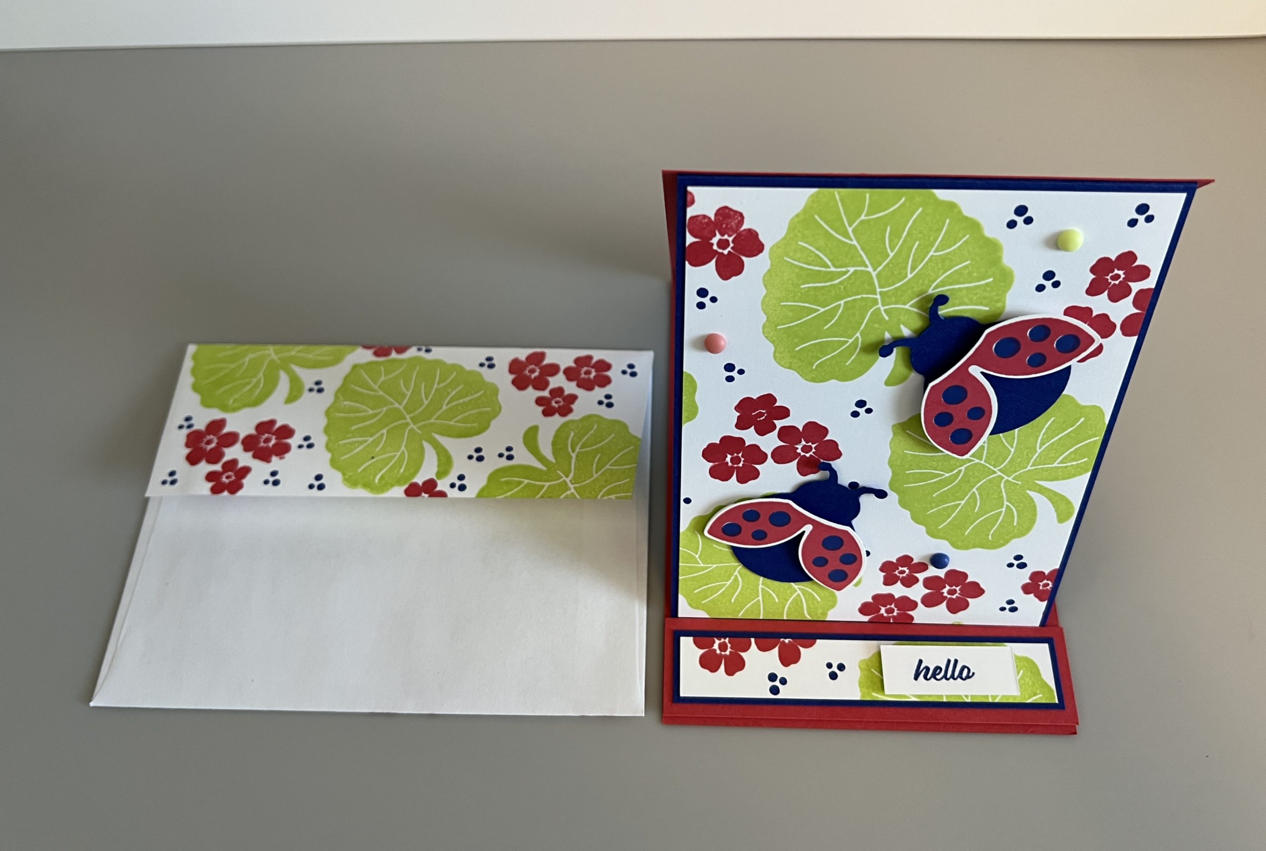 HELLO LADYBUG TENT FOLD CARD WITH GIFT CARD HOLDER