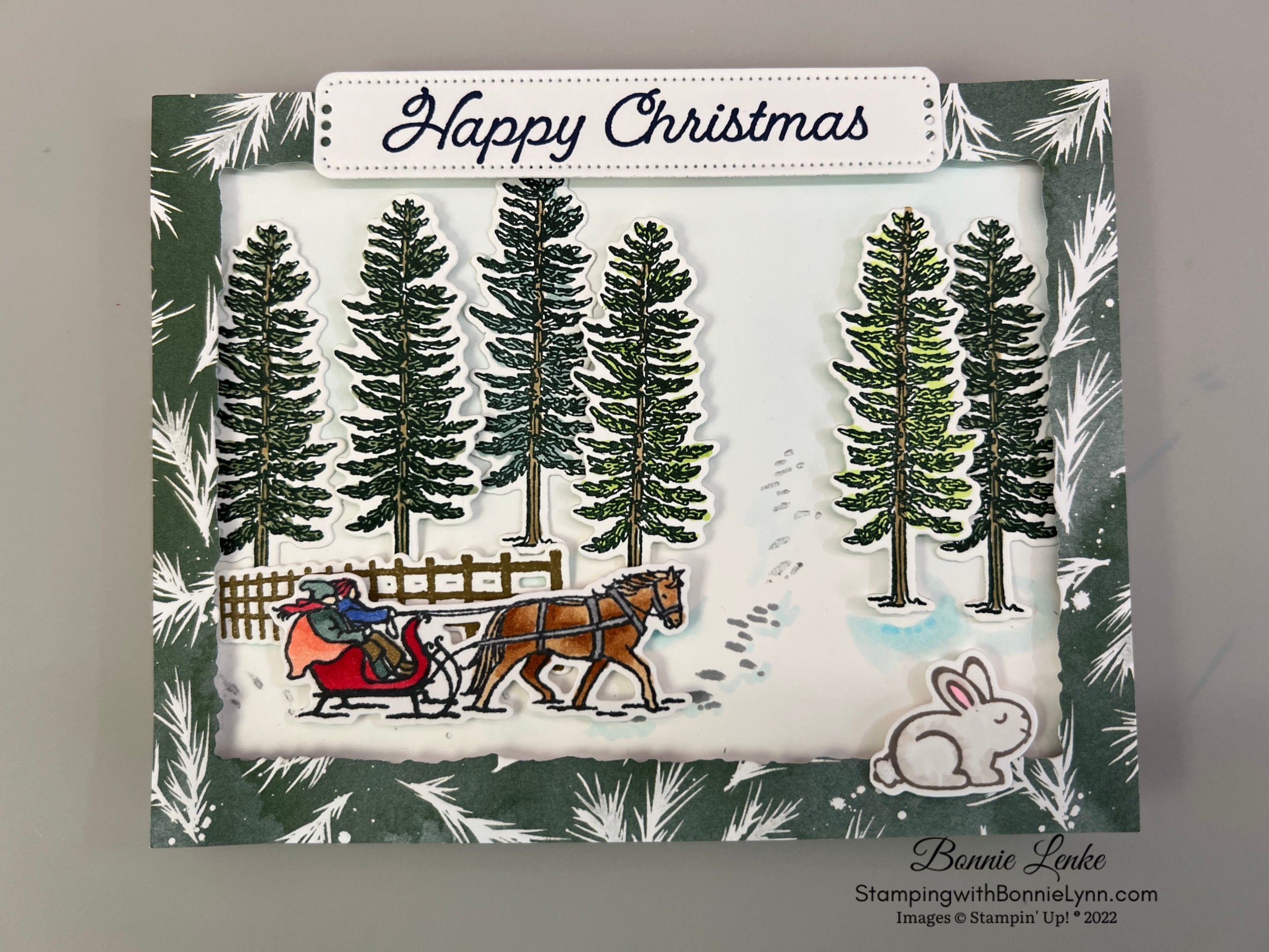 STAMPIN’ UP CHRISTMAS BARN SLEIGH RIDE CARD