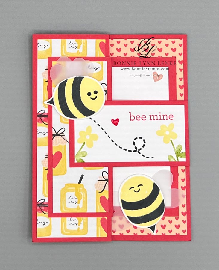 Bee My Valentine Z Fold Card